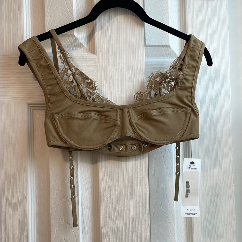 Lace Trimmed Tan Bralette